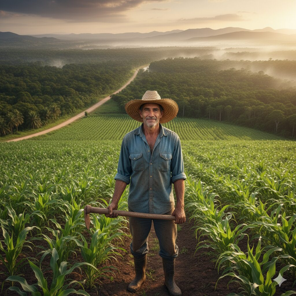 agricultor en terreno agricola