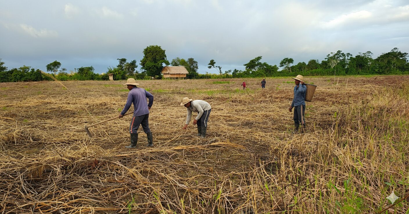 futuro agricola – faena de siembra de maiz agricultores sembrando