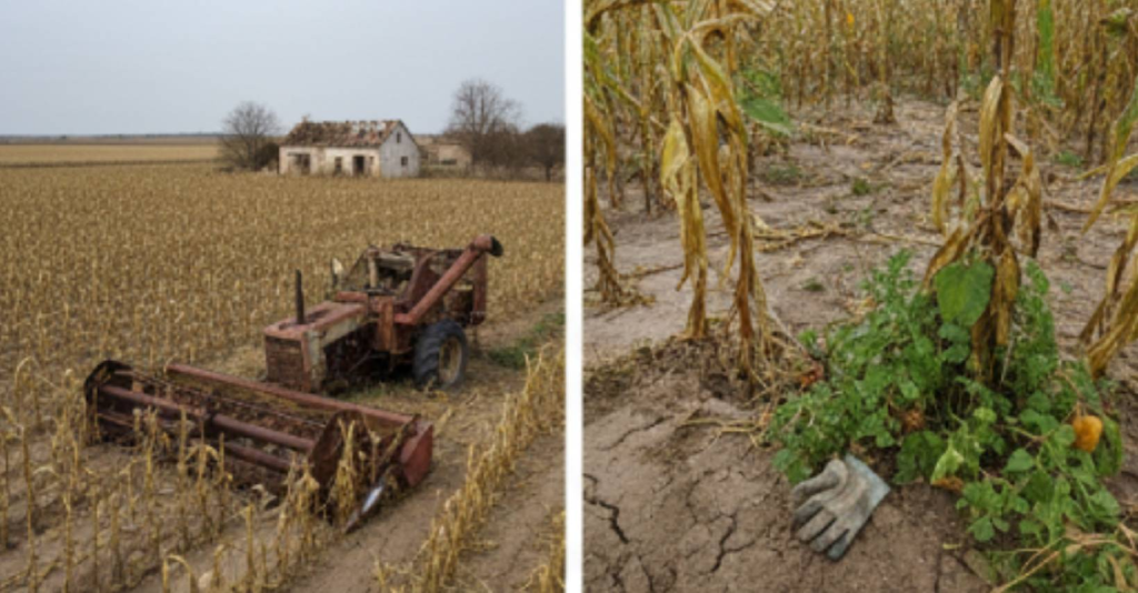 campo en abandono sin presupuesto para seguir cultivando