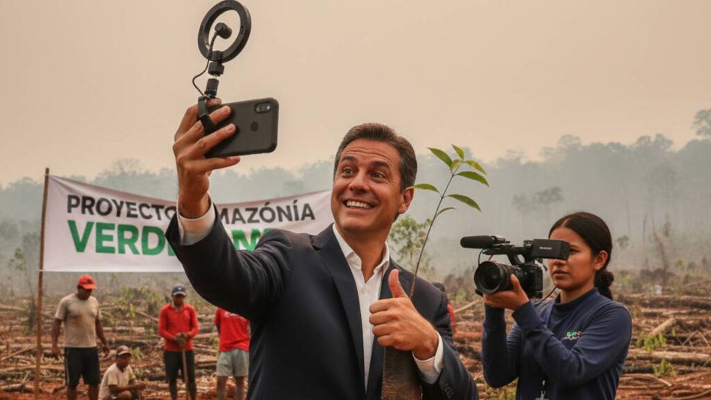 plantaciones forestales, funcionario posando sin preocupación por el proyecto- solo para la foto